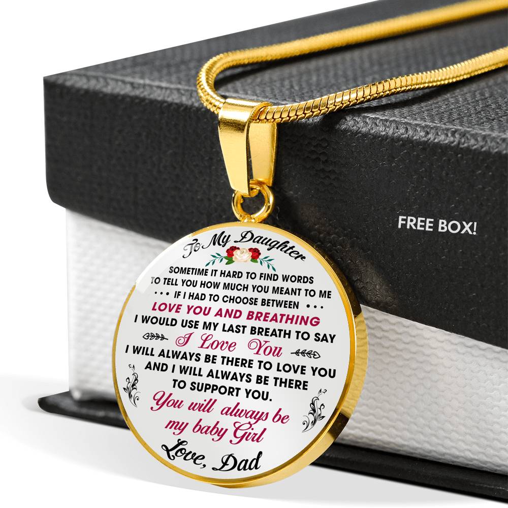 Dad To My Daughter Gift Ideas - Luxury Unique Inspirational Heart Necklace for Birthday Back to School Wedding or Special Occasion