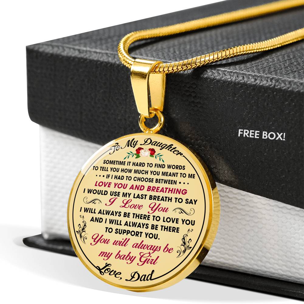 Dad To My Daughter Gift - Luxury Unique Inspirational Heart Necklace for Birthday Back to School Wedding or Special Occasion