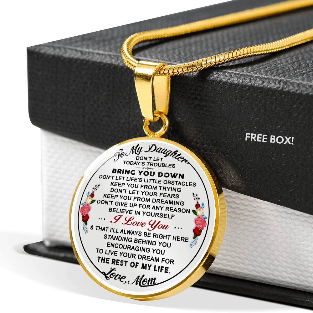 Mom to Daughter Gift from Mommy Mother Mama - Romantic Inspirational Luxury Necklace Gift For Daughter Mommy's Little Girl
