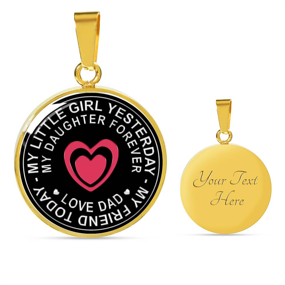Great Dad To Daughter - God Blessed Me When You Were Born I Will Protect and Encourage You Novelty Luxury Necklace Bangle - Gift For Birthday Back To School Xmas or Any Special Occasion