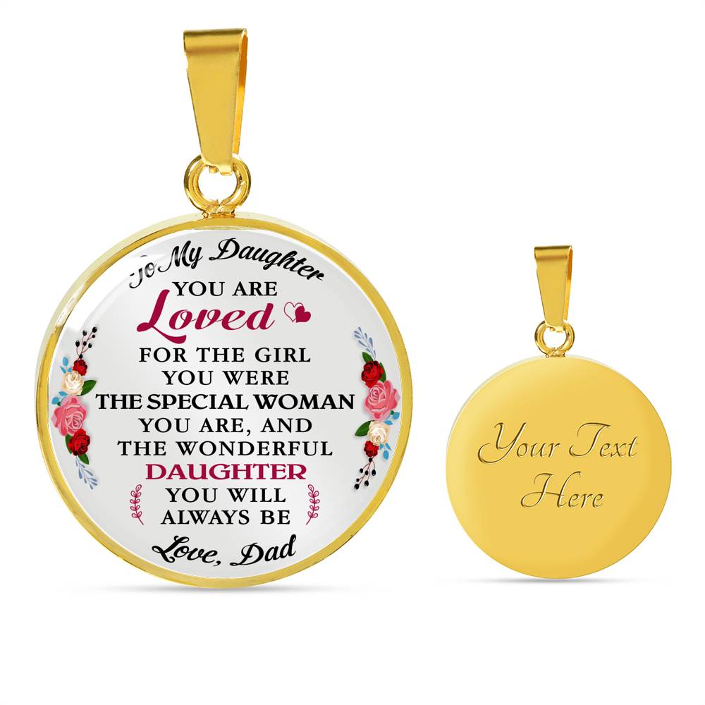 To My Daughter You Are Loved - Luxury Unique Inspirational Heart Necklace Gift for Birthday Wedding or Special Occasion