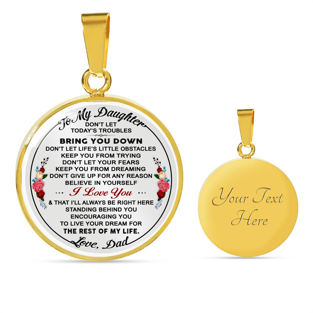 Dad to Daughter Gift from Papa Daddy Father - Romantic Inspirational Luxury Necklace Gift For Daughter Daddy's Little Girl