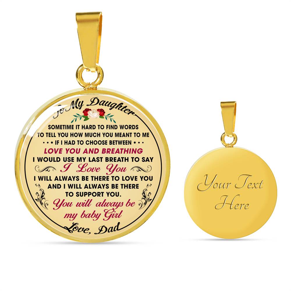 Dad To My Daughter Gift - Luxury Unique Inspirational Heart Necklace for Birthday Back to School Wedding or Special Occasion