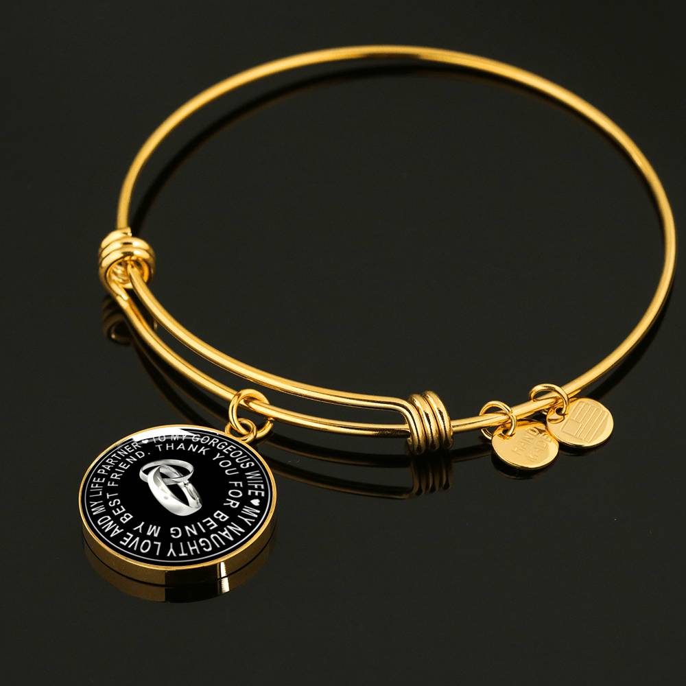 Valentine Gift Ideas Love Wife Present from Husband - My Naughty Love And My Life Partner Thank You For Being My Best friend - Luxury Necklace Bangle Gift