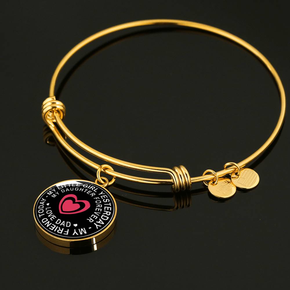 Great Dad To Daughter - God Blessed Me When You Were Born I Will Protect and Encourage You Novelty Luxury Necklace Bangle - Gift For Birthday Back To School Xmas or Any Special Occasion