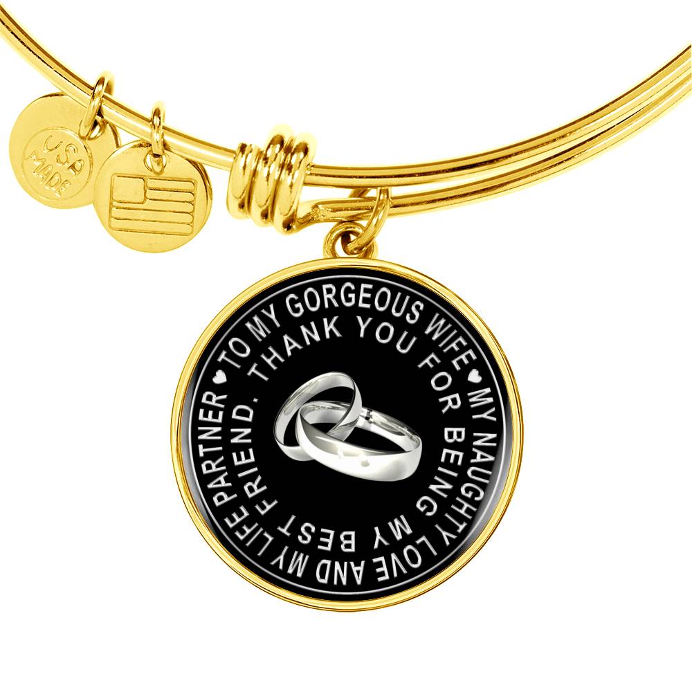 Valentine Gift Ideas Love Wife Present from Husband - My Naughty Love And My Life Partner Thank You For Being My Best friend - Luxury Necklace Bangle Gift