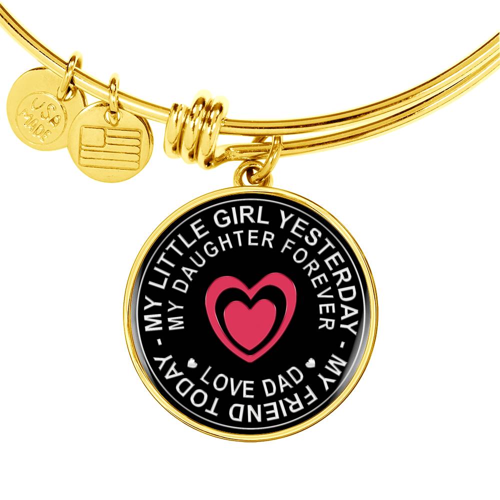 Great Dad To Daughter - God Blessed Me When You Were Born I Will Protect and Encourage You Novelty Luxury Necklace Bangle - Gift For Birthday Back To School Xmas or Any Special Occasion