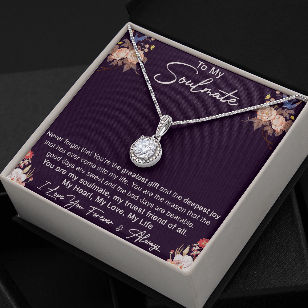 To My Soulmate Love Gift - Amazing Eternal Hope Necklace For Valentine, Upcoming Birthday or Special Occasion