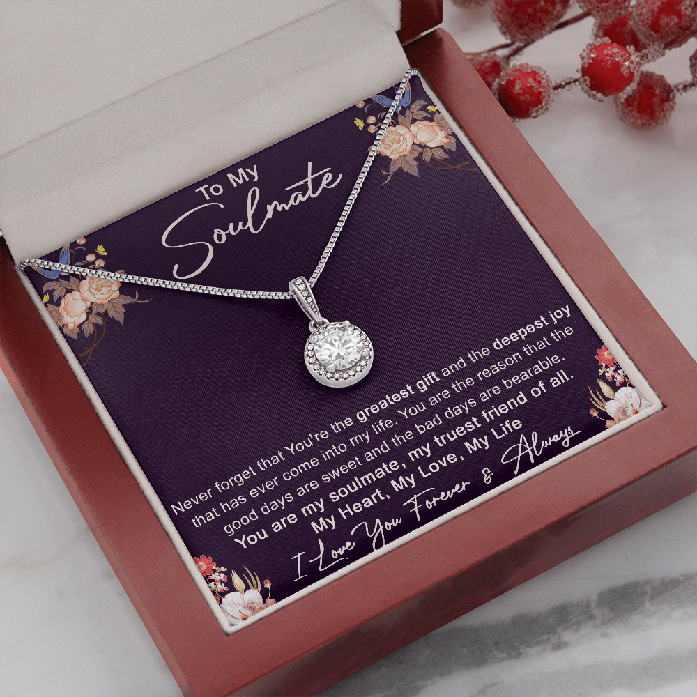To My Soulmate Love Gift - Amazing Eternal Hope Necklace For Valentine, Upcoming Birthday or Special Occasion