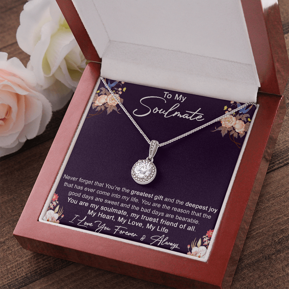 To My Soulmate Love Gift - Amazing Eternal Hope Necklace For Valentine, Upcoming Birthday or Special Occasion
