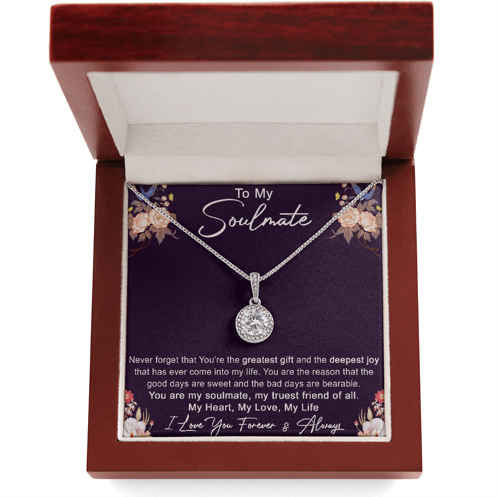 To My Soulmate Love Gift - Amazing Eternal Hope Necklace For Valentine, Upcoming Birthday or Special Occasion