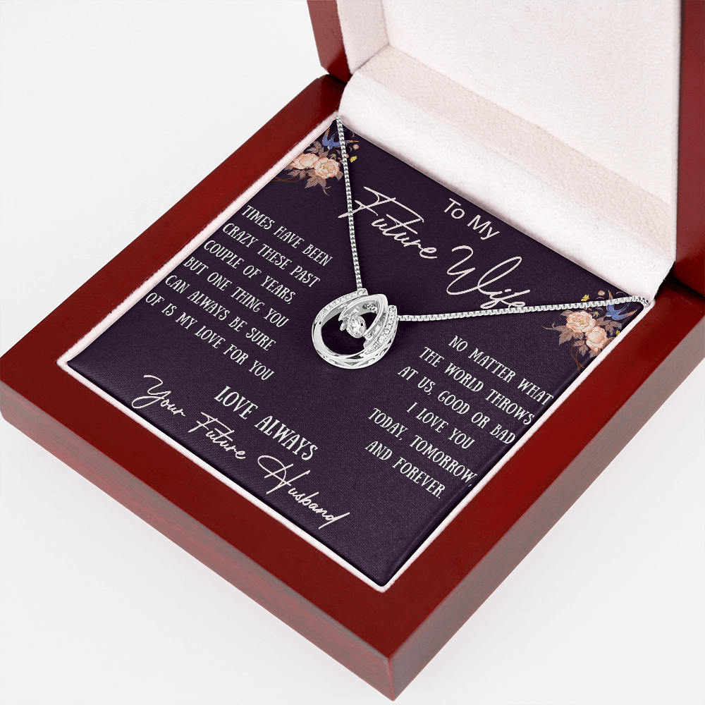 To My Future Wife Romantic Engagement Gift - Lucky In Love Beauty Necklace For Birthday, Valentine, Wedding