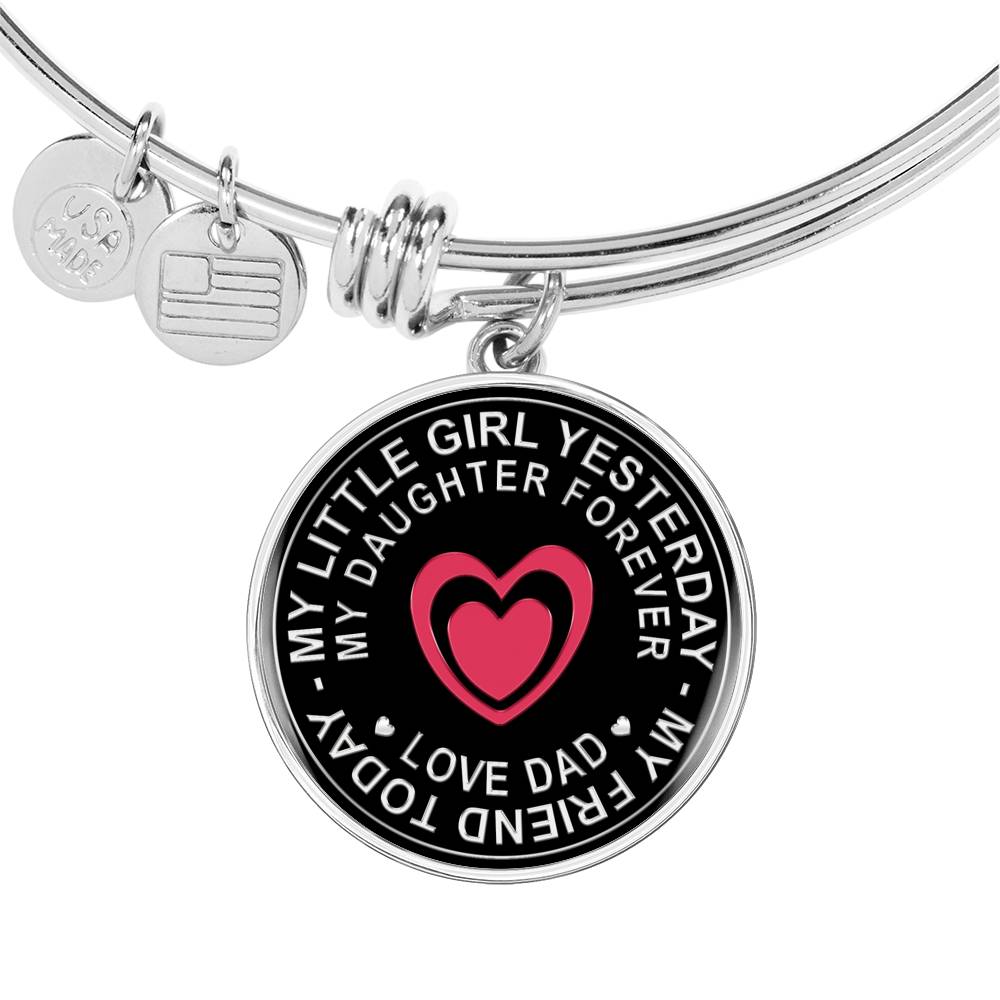 Great Dad To Daughter - God Blessed Me When You Were Born I Will Protect and Encourage You Novelty Luxury Necklace Bangle - Gift For Birthday Back To School Xmas or Any Special Occasion