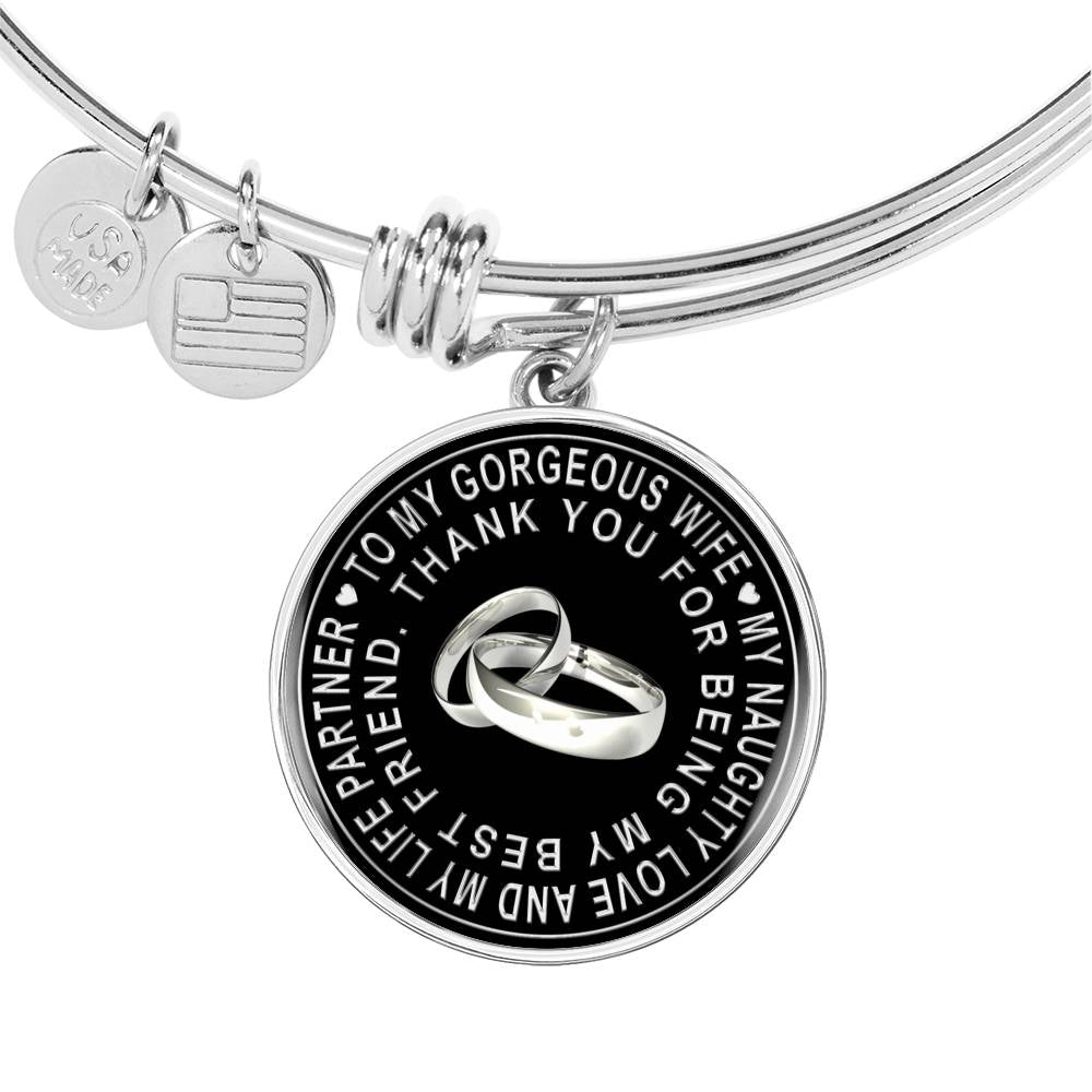 Valentine Gift Ideas Love Wife Present from Husband - My Naughty Love And My Life Partner Thank You For Being My Best friend - Luxury Necklace Bangle Gift