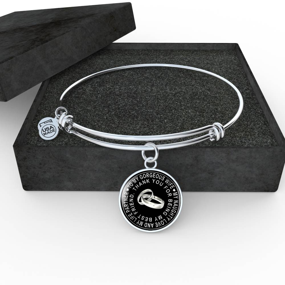 Valentine Gift Ideas Love Wife Present from Husband - My Naughty Love And My Life Partner Thank You For Being My Best friend - Luxury Necklace Bangle Gift