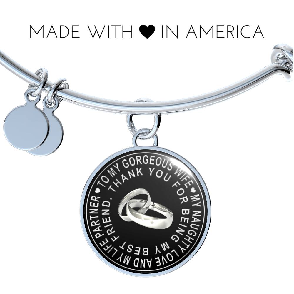 Valentine Gift Ideas Love Wife Present from Husband - My Naughty Love And My Life Partner Thank You For Being My Best friend - Luxury Necklace Bangle Gift