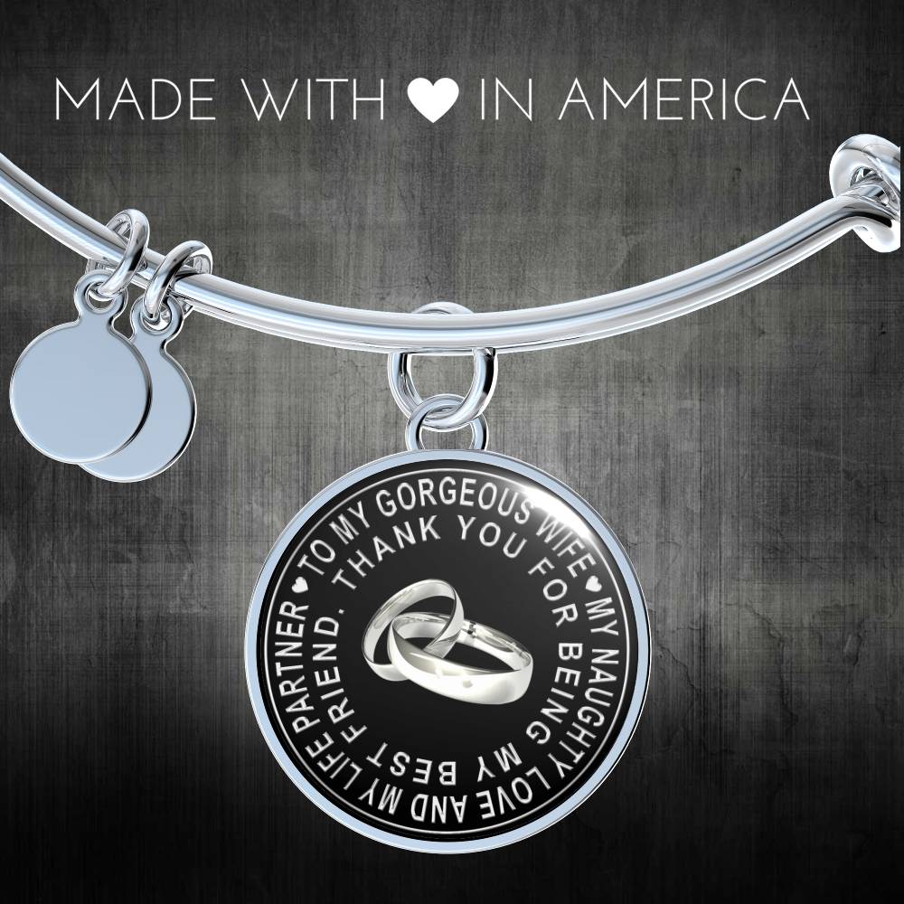 Valentine Gift Ideas Love Wife Present from Husband - My Naughty Love And My Life Partner Thank You For Being My Best friend - Luxury Necklace Bangle Gift