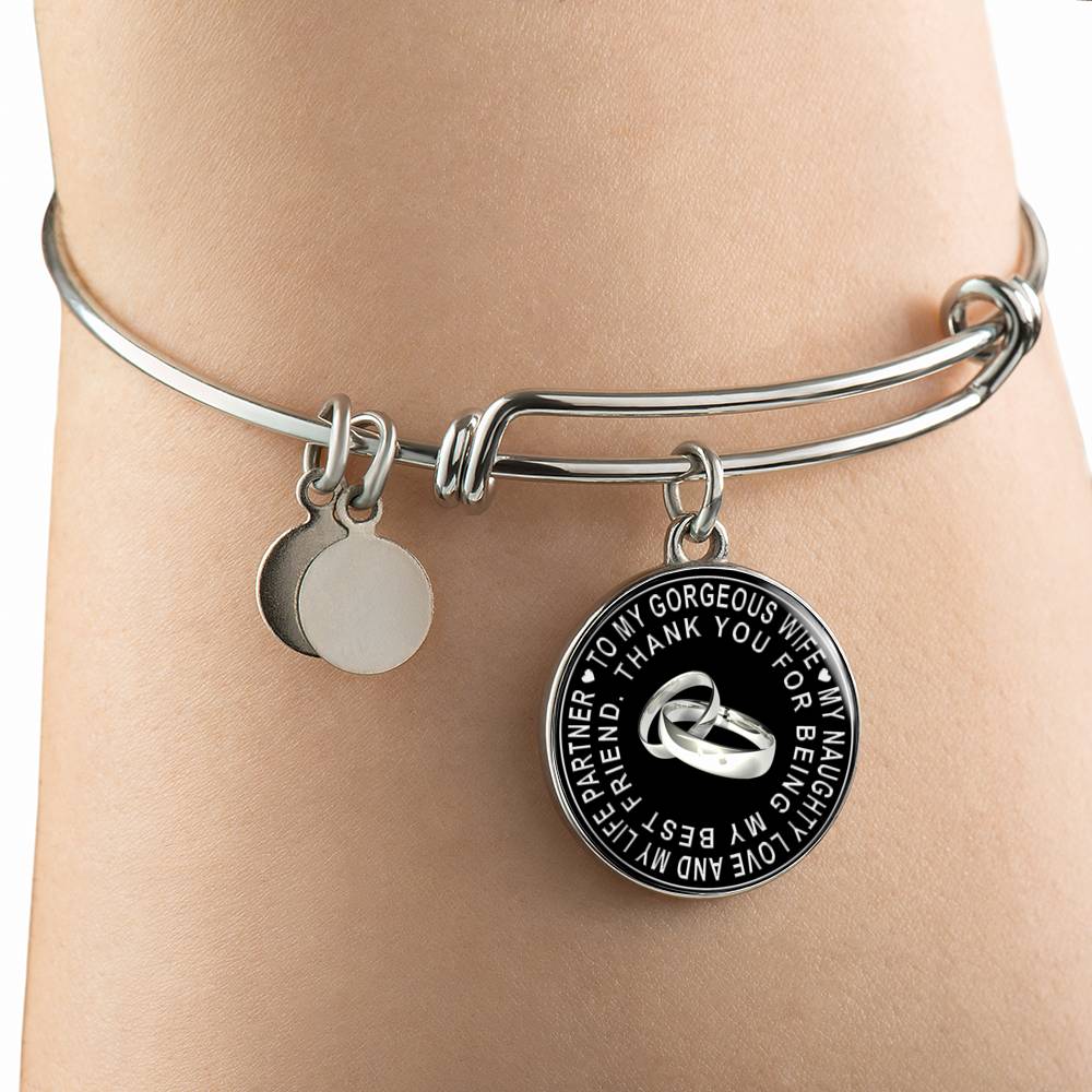 Valentine Gift Ideas Love Wife Present from Husband - My Naughty Love And My Life Partner Thank You For Being My Best friend - Luxury Necklace Bangle Gift