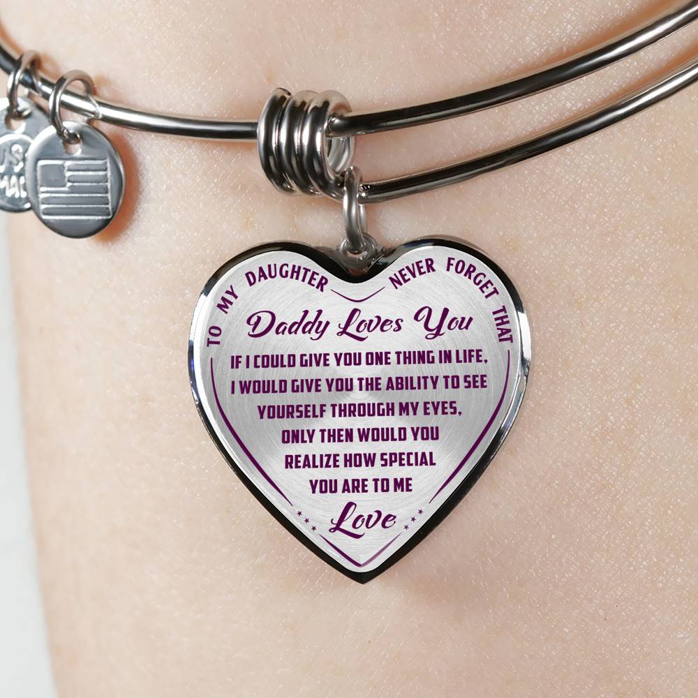 Great Dad to Daughter Gift Ideas -Never Forget That How Much I Love You Luxury Novelty Necklace and Bangle - Birthday Gift From Father