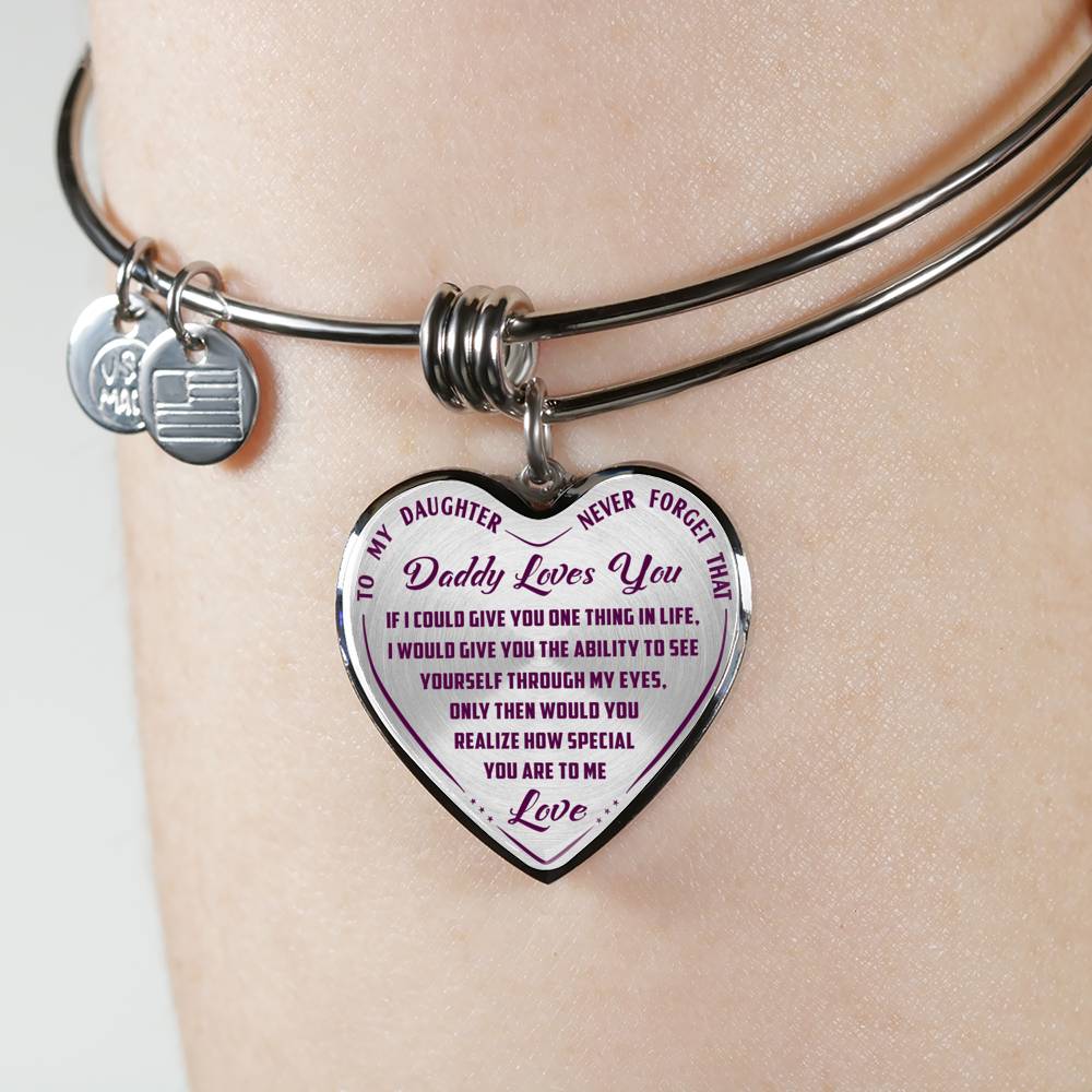 Great Dad to Daughter Gift Ideas -Never Forget That How Much I Love You Luxury Novelty Necklace and Bangle - Birthday Gift From Father