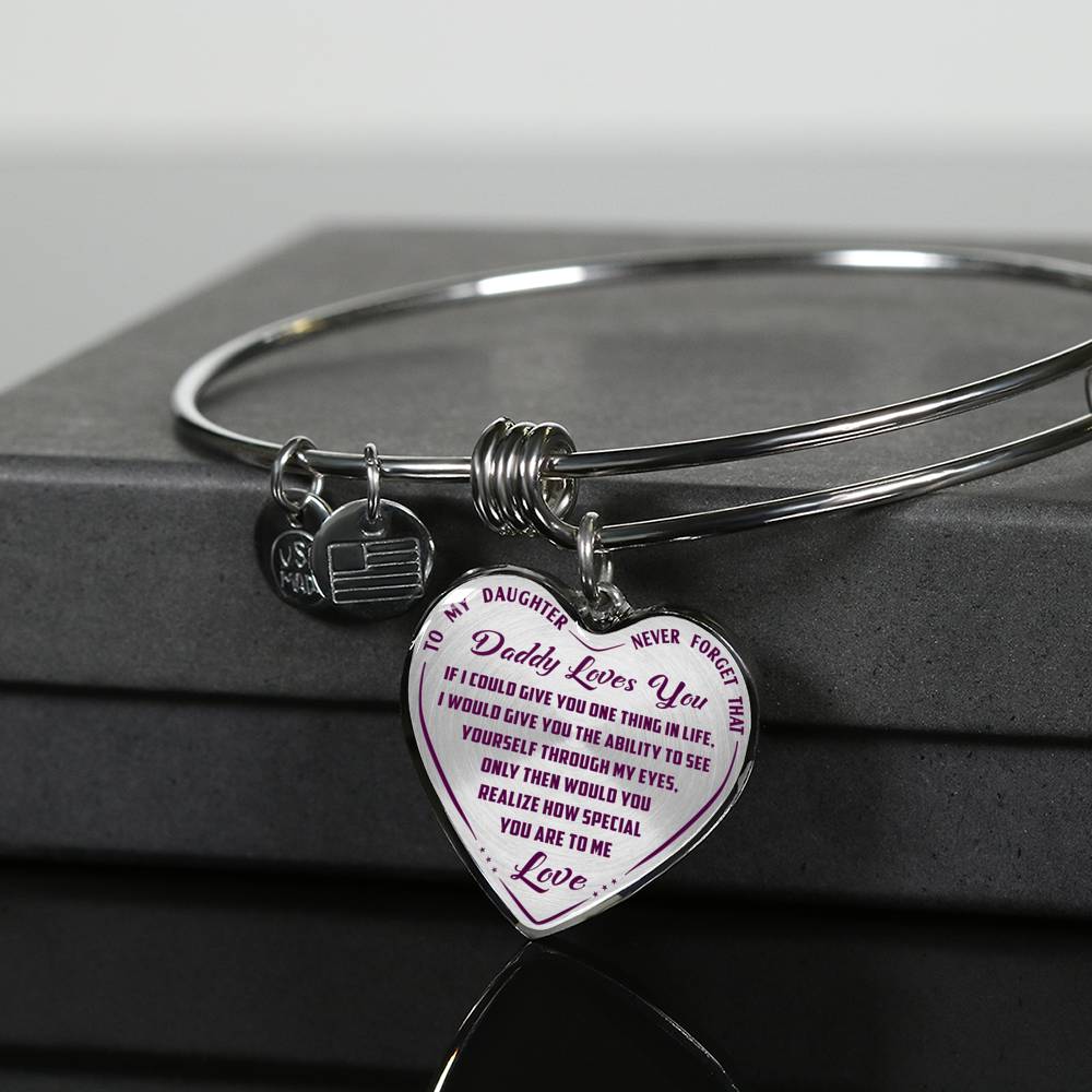 Great Dad to Daughter Gift Ideas -Never Forget That How Much I Love You Luxury Novelty Necklace and Bangle - Birthday Gift From Father