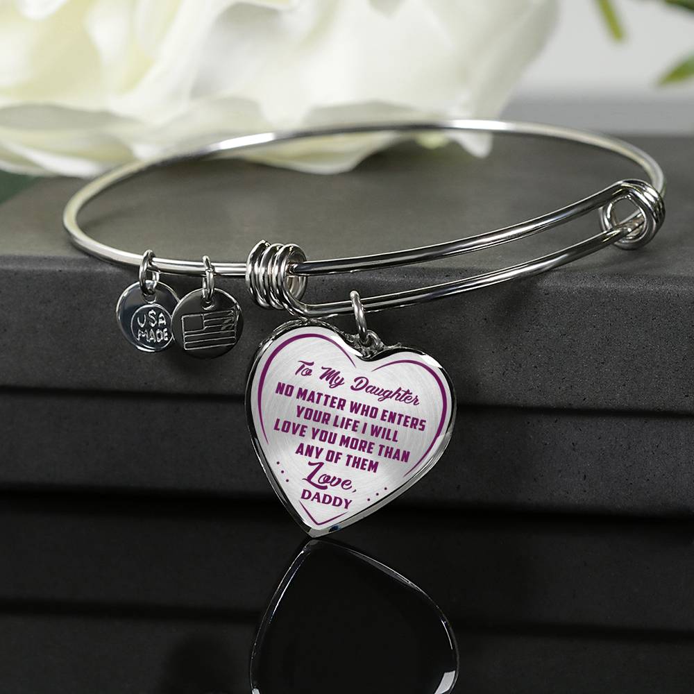 Great Father To Daughter Gift Ideas - No Matter Who Enters Your Life I Will Love You More Than Any Of Them Love, Daddy Inspirational Novelty Luxury Necklace Bangle Presents