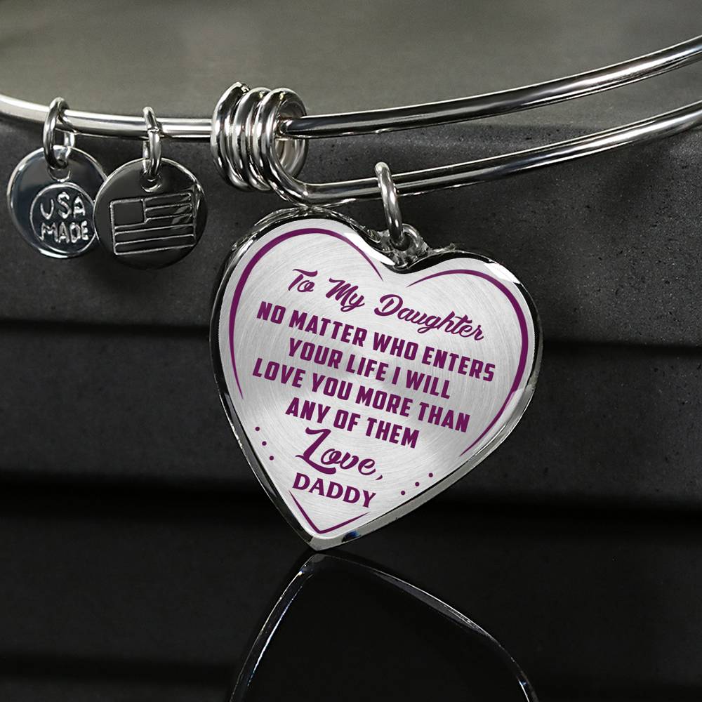 Great Father To Daughter Gift Ideas - No Matter Who Enters Your Life I Will Love You More Than Any Of Them Love, Daddy Inspirational Novelty Luxury Necklace Bangle Presents