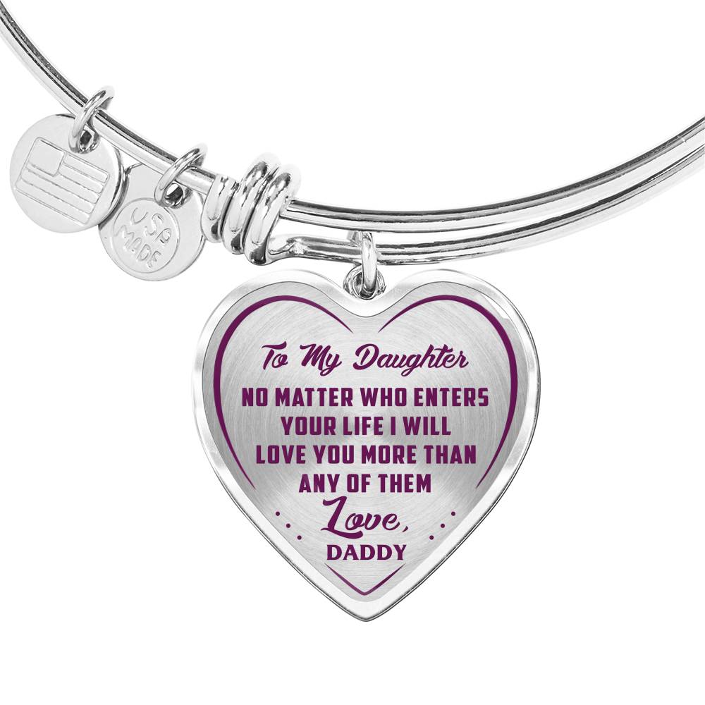 Great Father To Daughter Gift Ideas - No Matter Who Enters Your Life I Will Love You More Than Any Of Them Love, Daddy Inspirational Novelty Luxury Necklace Bangle Presents