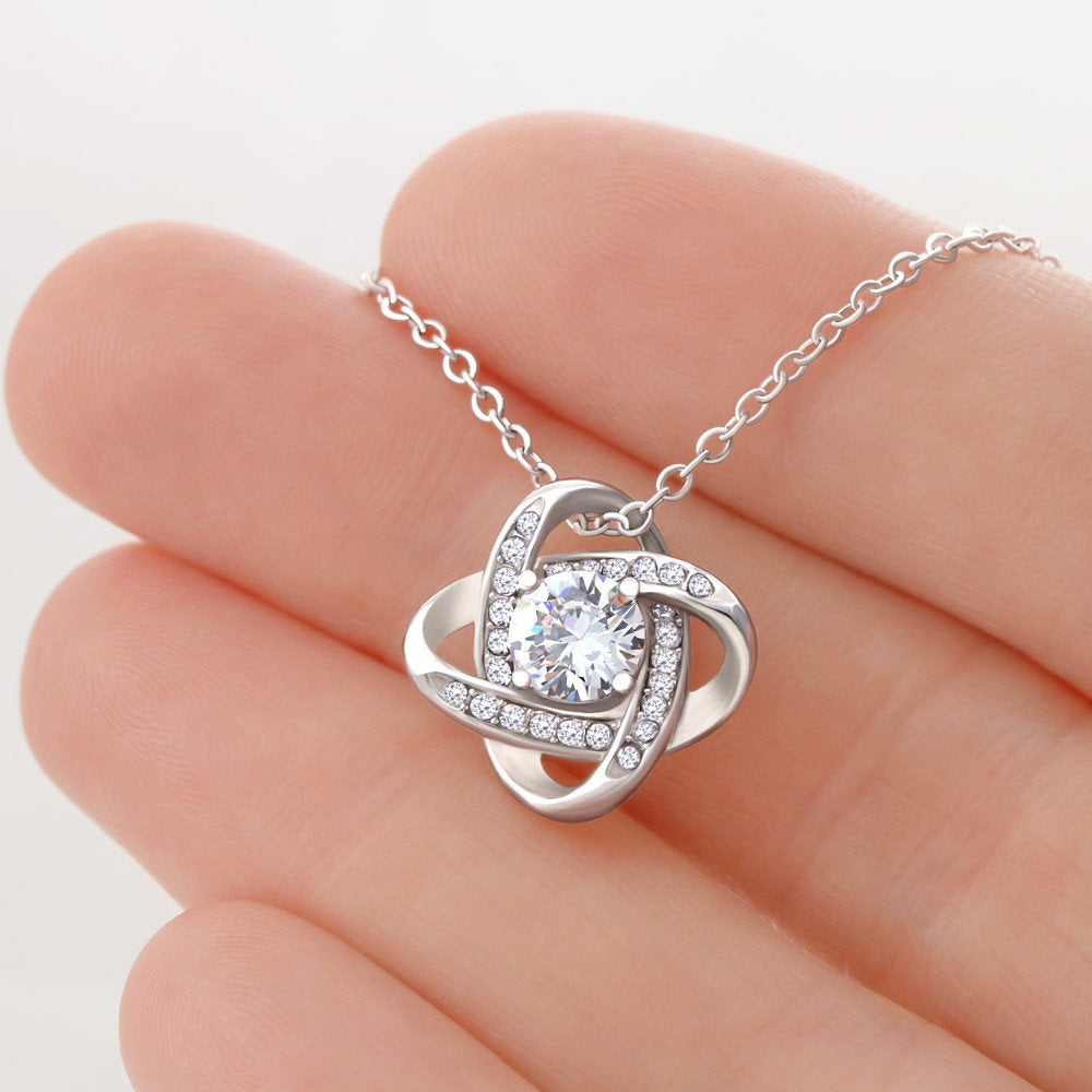 To My Wife Love Gift - Love Knot Necklace with Trending Inspirational Message Card