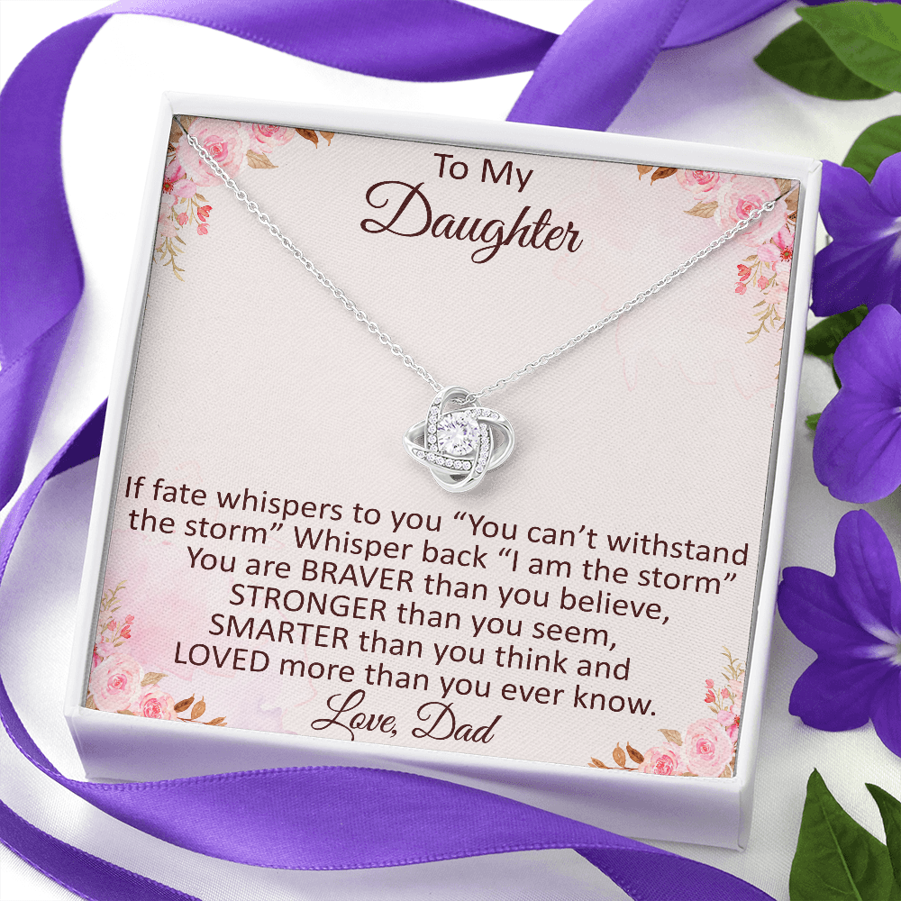 Daddy To Daughter Love Knot Necklace – Graduation Day, Birthday Gift,  Christmas Present For Daughter – Fashion Jewelry