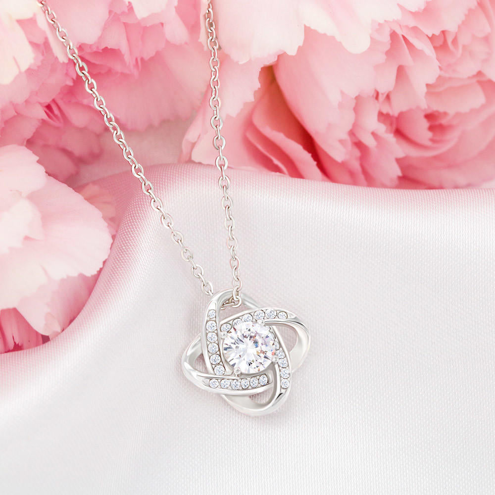To My Wife Love Gift - Love Knot Necklace with Trending Inspirational Message Card