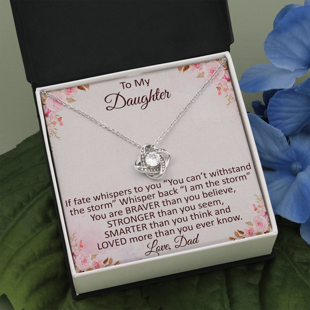 Daddy To Daughter Love Knot Necklace – Graduation Day, Birthday Gift,  Christmas Present For Daughter – Fashion Jewelry
