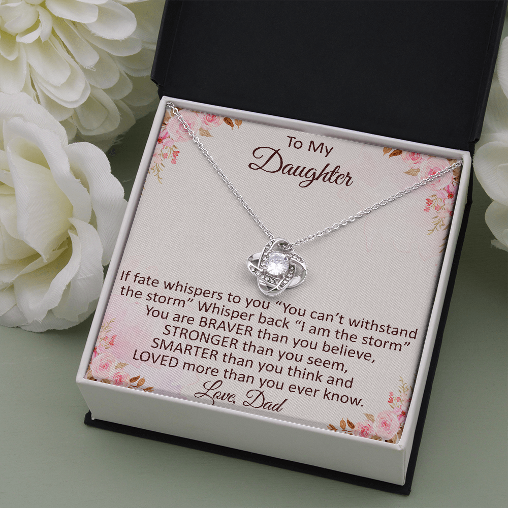 Daddy To Daughter Love Knot Necklace – Graduation Day, Birthday Gift,  Christmas Present For Daughter – Fashion Jewelry
