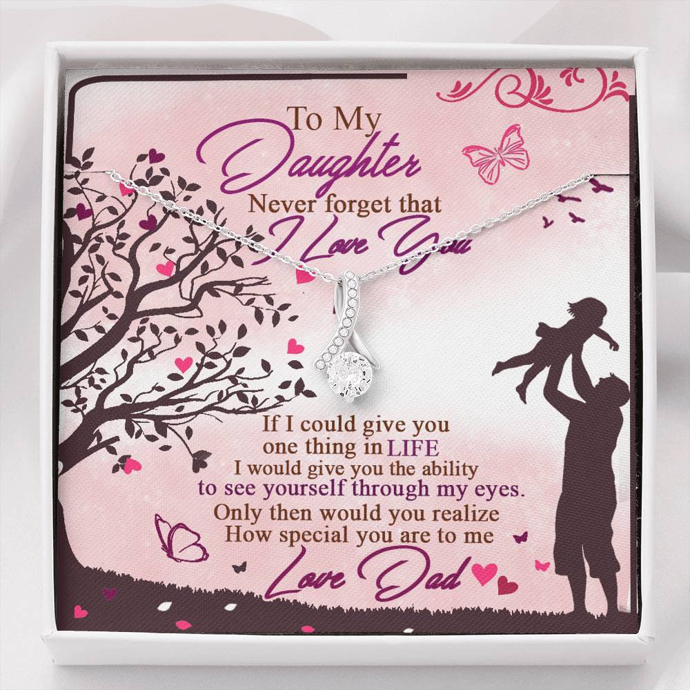 To My Daughter Alluring Beauty Necklace with Inspirational Message Card Gift for Women's Birthday, Anniversary Presents