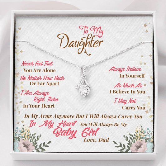 To My Daughter Gift Alluring Beauty Necklace with Inspirational Message Card