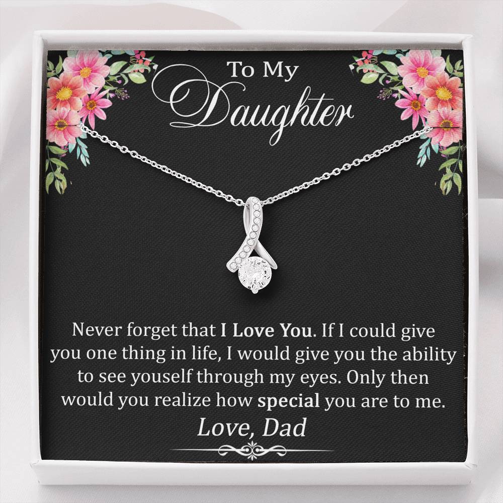 To My Daughter Gift - Alluring Beauty Necklace with Inspirational Trending Message Card for Baby Girl