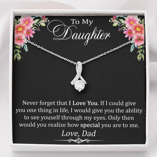 To My Daughter Gift - Alluring Beauty Necklace with Inspirational Trending Message Card for Baby Girl