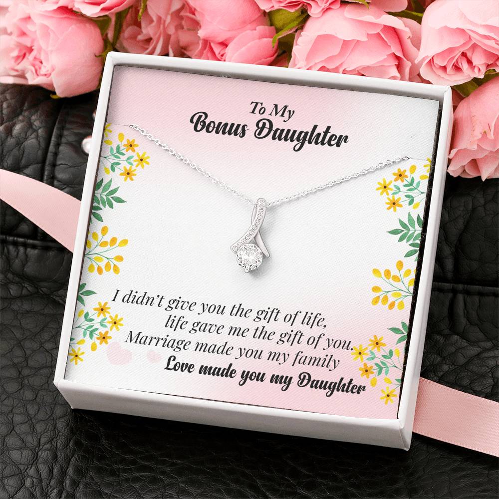 Gift for Step Daughter Alluring Beauty Necklace Gift for Bonus Daughter's Birthday, Anniversary Presents