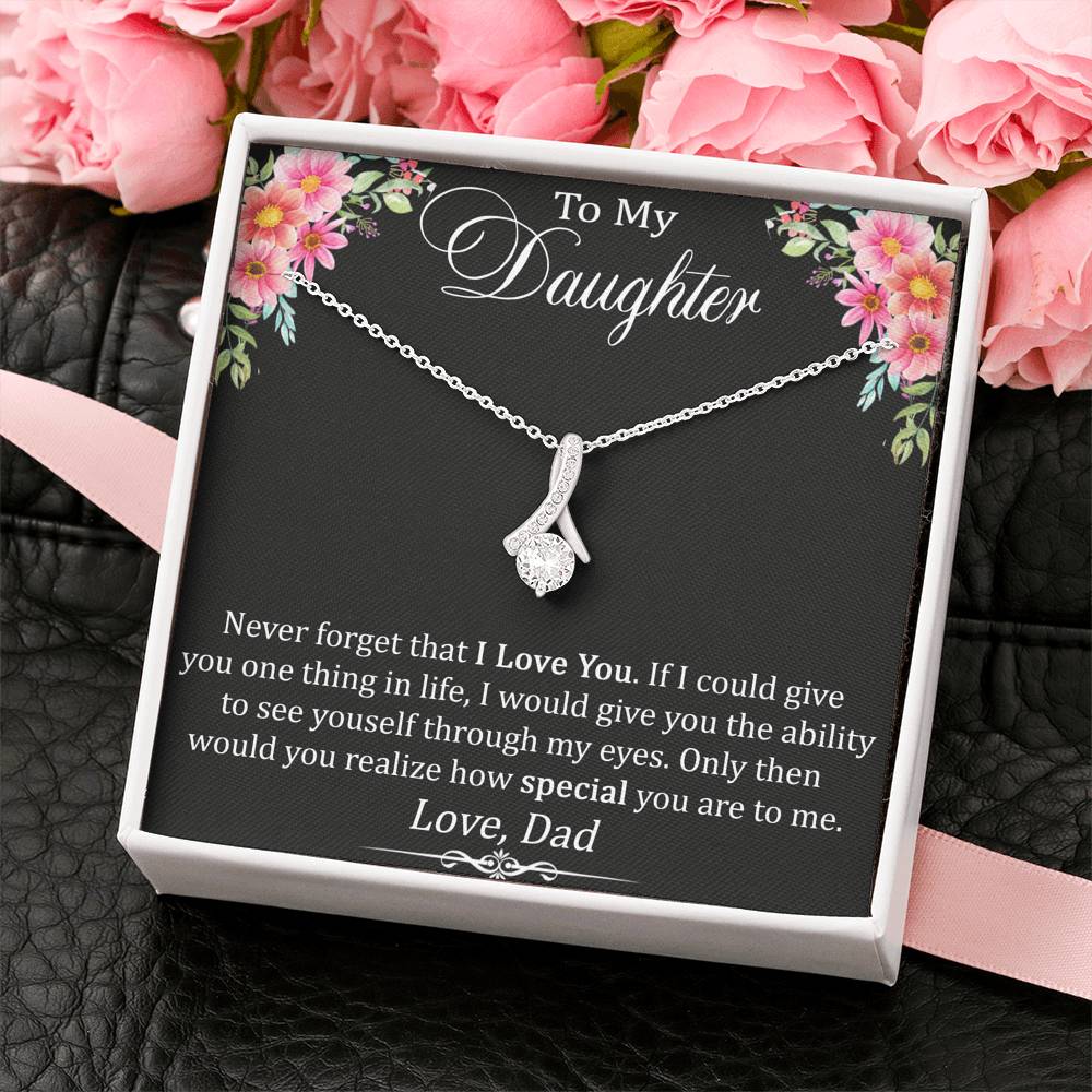 To My Daughter Gift - Alluring Beauty Necklace with Inspirational Trending Message Card for Baby Girl