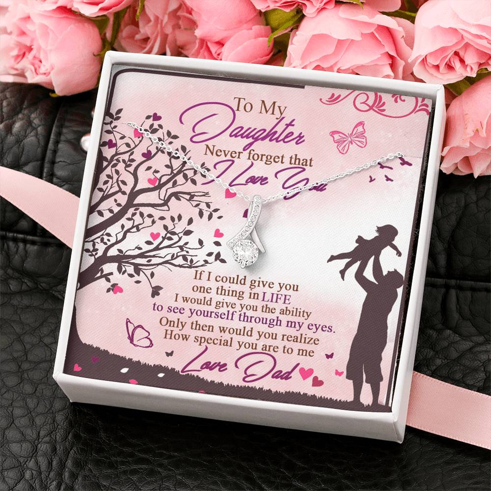 To My Daughter Alluring Beauty Necklace with Inspirational Message Card Gift for Women's Birthday, Anniversary Presents