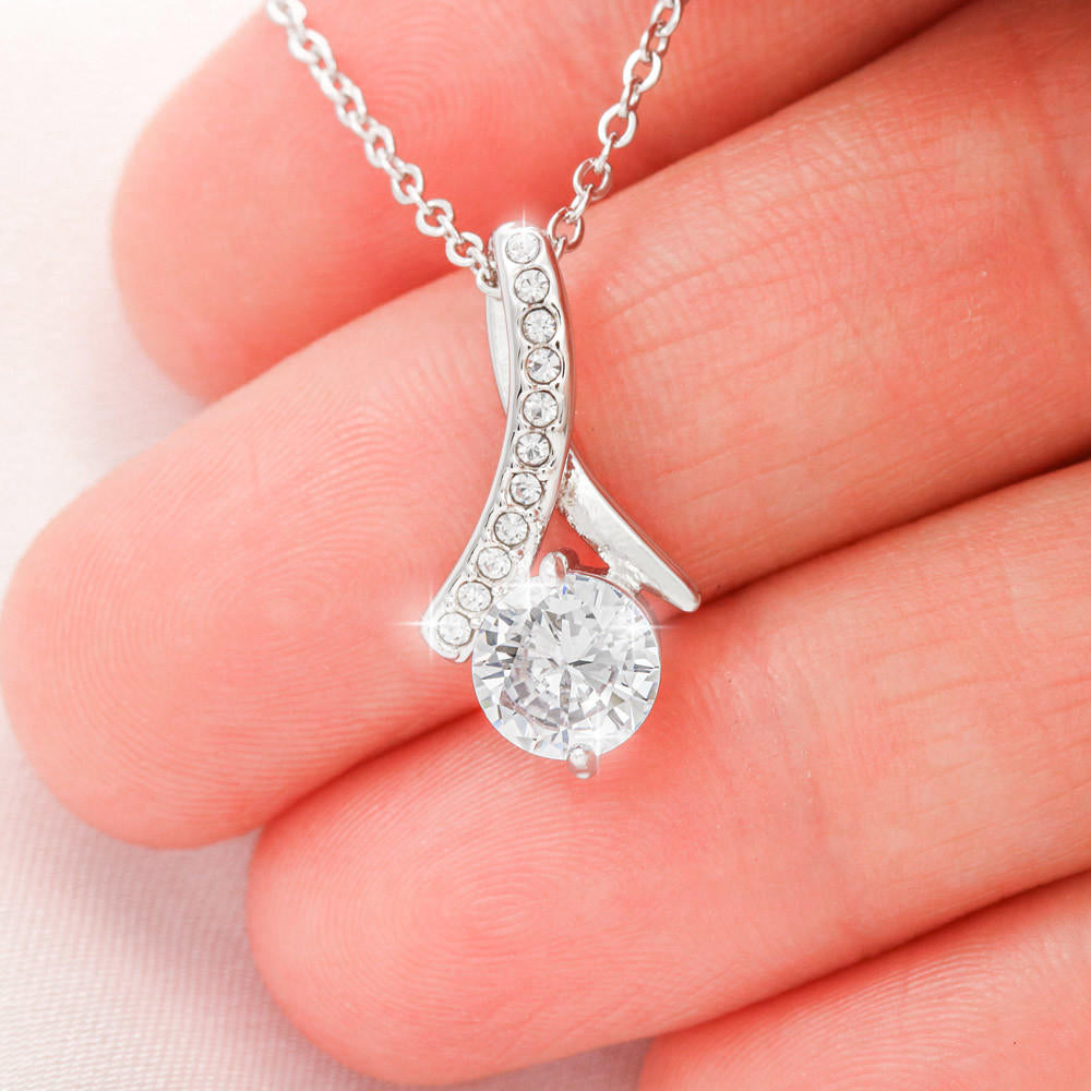 To My Beautiful Mom On My Wedding Gift - Alluring Beauty Luxury Necklace, Mother Of The Bride Gift From Bride