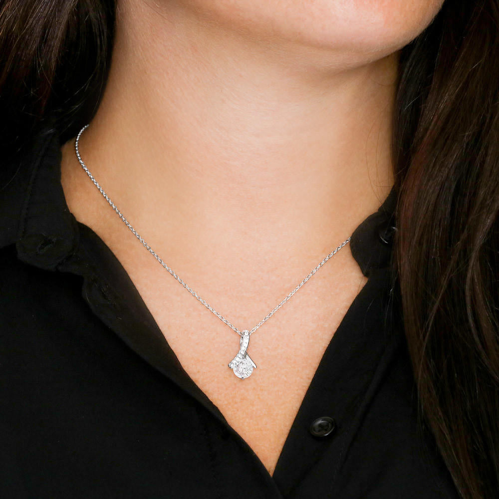To My Wife Love Gift - Alluring Beauty Necklace with Trending Inspirational Message Card