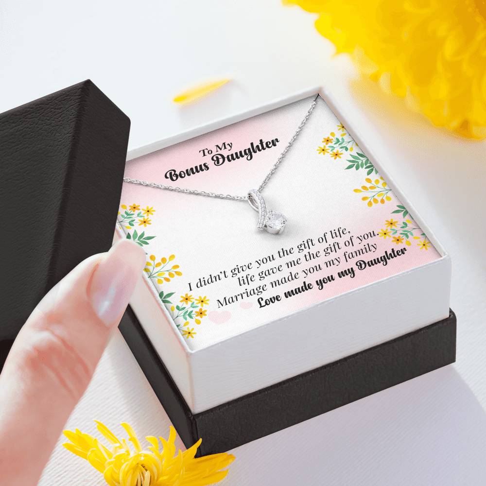Gift for Step Daughter Alluring Beauty Necklace Gift for Bonus Daughter's Birthday, Anniversary Presents