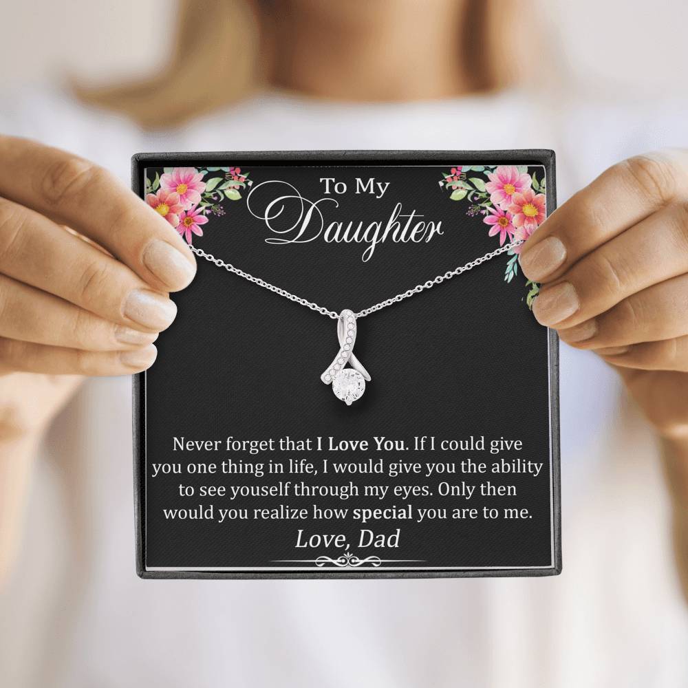 To My Daughter Gift - Alluring Beauty Necklace with Inspirational Trending Message Card for Baby Girl