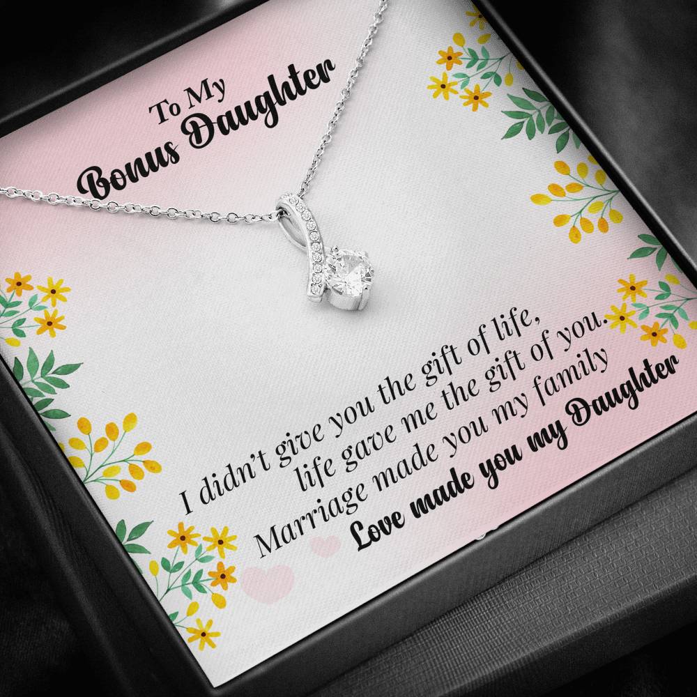 Gift for Step Daughter Alluring Beauty Necklace Gift for Bonus Daughter's Birthday, Anniversary Presents