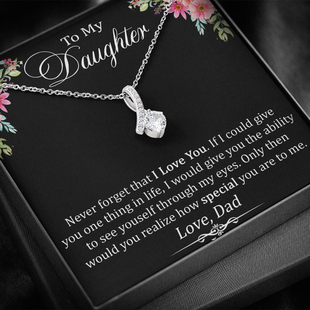 To My Daughter Gift - Alluring Beauty Necklace with Inspirational Trending Message Card for Baby Girl