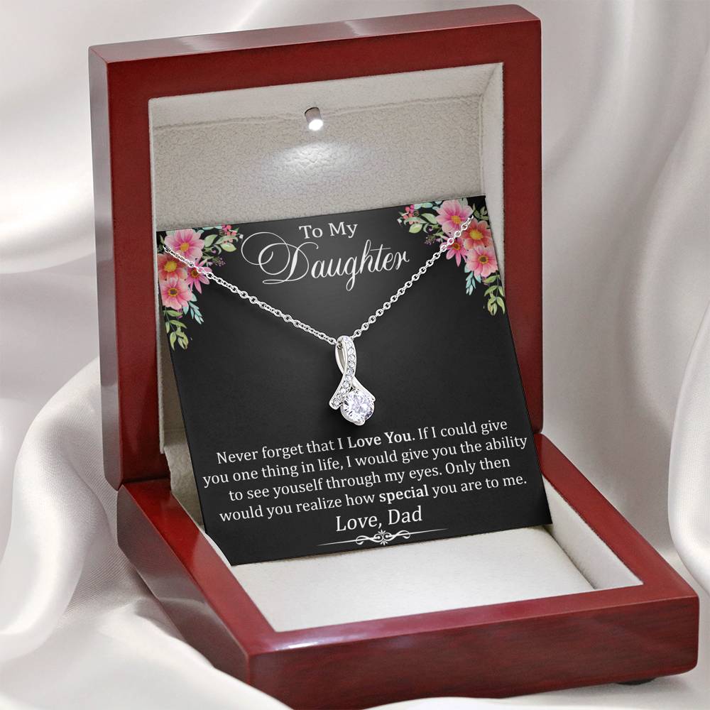 To My Daughter Gift - Alluring Beauty Necklace with Inspirational Trending Message Card for Baby Girl