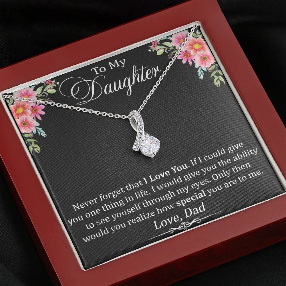 To My Daughter Gift - Alluring Beauty Necklace with Inspirational Trending Message Card for Baby Girl