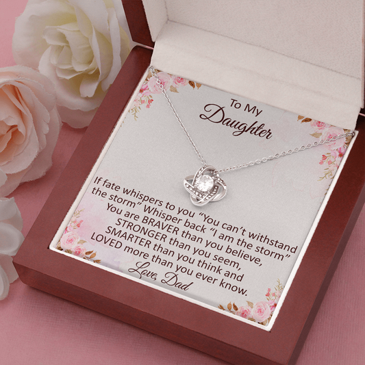 Daddy To Daughter Love Knot Necklace – Graduation Day, Birthday Gift,  Christmas Present For Daughter – Fashion Jewelry