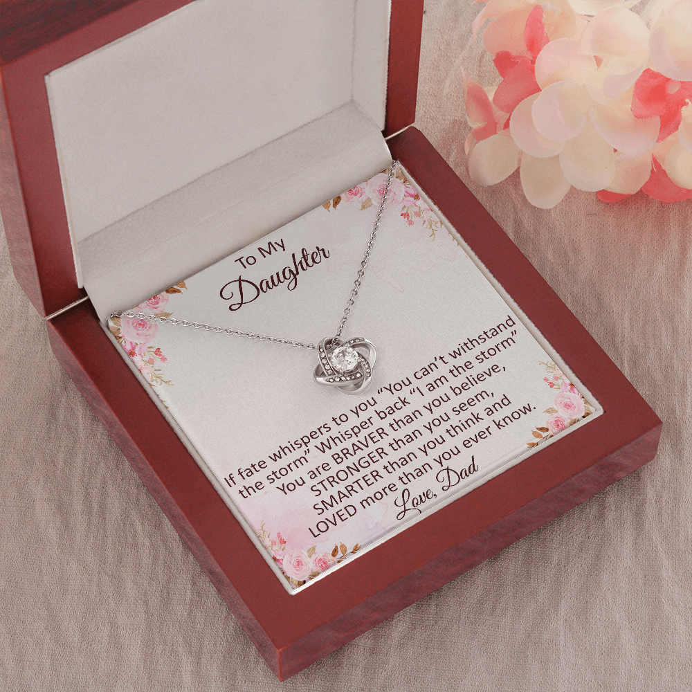 Daddy To Daughter Love Knot Necklace – Graduation Day, Birthday Gift,  Christmas Present For Daughter – Fashion Jewelry